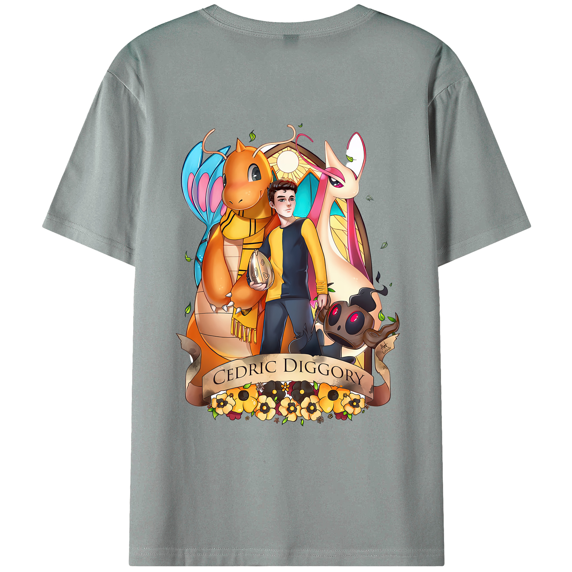 （画像用） Harry Potter ハリー・ポッターシリーズ 綿100％ メンズ半袖Tシャツ（バックプリント） 通気性